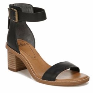 black leather sandal heel zodiac macys 7.5 buckle zipper